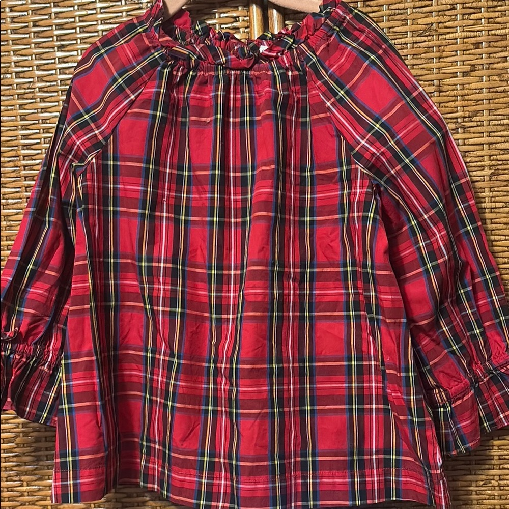 crewcuts Plaid girls holiday Shirt - Red and  & black NWOT size 8